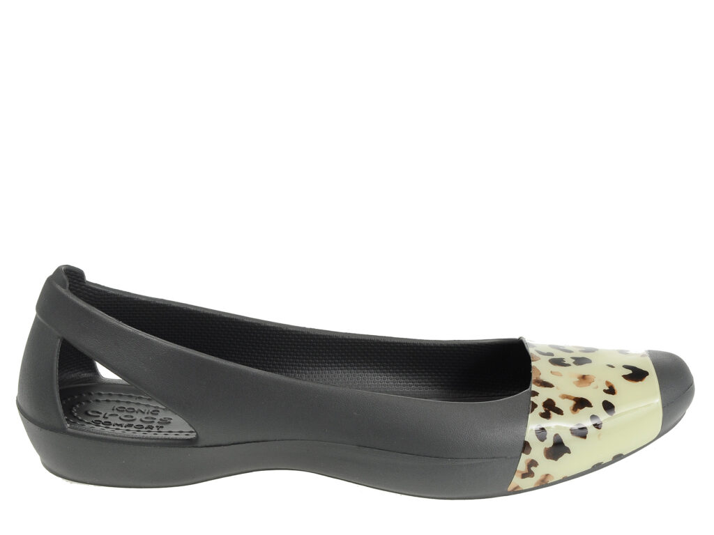 Crocs Sienna Leopard Fade Flat Graphite