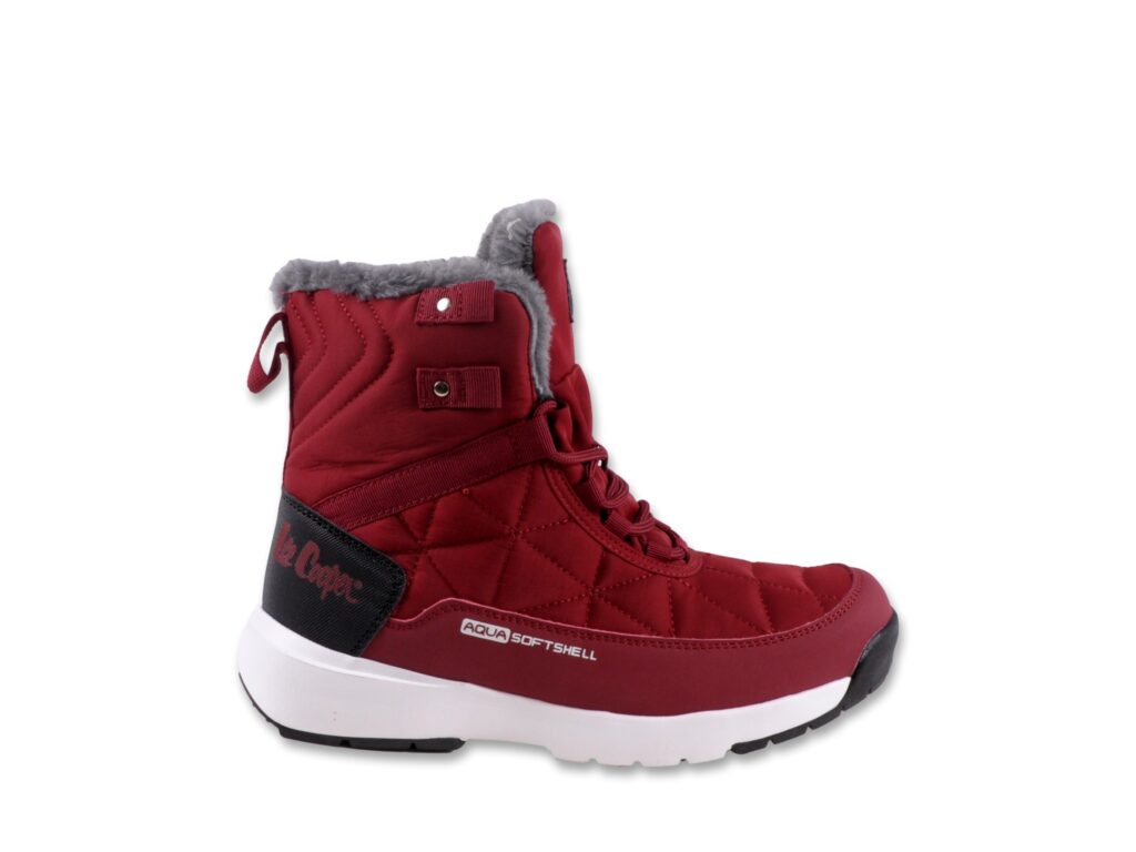 Buty Damskie Lee Cooper Botki Burgundowe LCJ-21-17-0591L