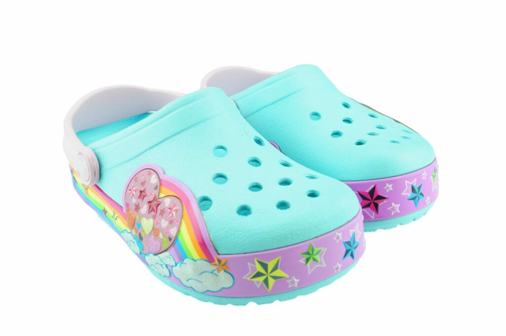 Crocs Lights Rainbow Heart Clog Kids Ice Blue