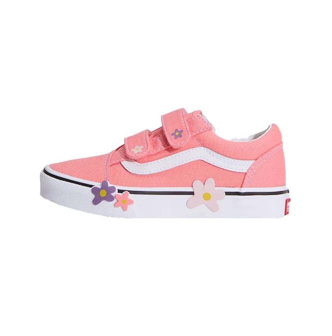 Buty dziecięce(4-8lat) VANS Old Skool V FLOWER Sunset Pink VN000Z6HGSB1M